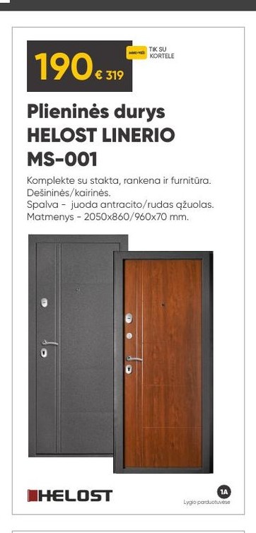 Plieninės durys HELOST LINERIO MS-001