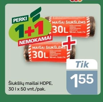 Šiukšlių maišai HDPE