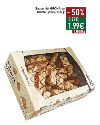 Sausainiai GRONA su braškių įdaru
