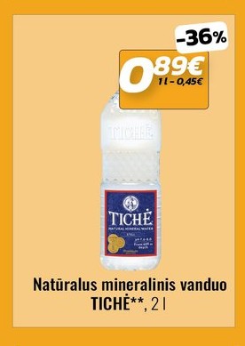 Natūralus mineralinis vanduo TICHĖ**