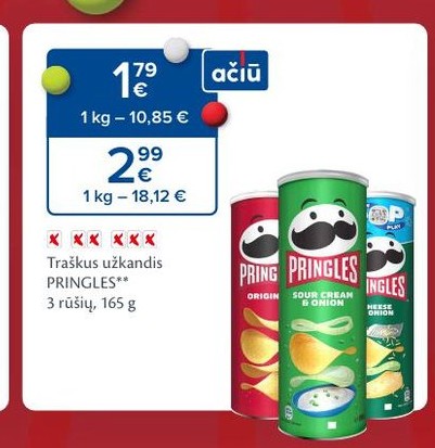 Traškus užkandis PRINGLES**