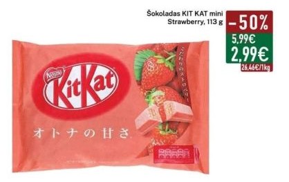 Šokoladas KIT KAT mini Strawberry