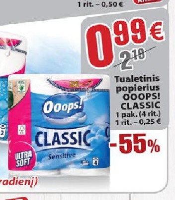 Tualetinis popierius OOOPS! CLASSIC