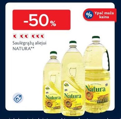 Saulėgrąžų aliejui NATURA**