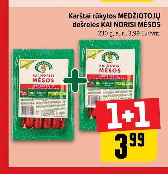 Karštai rūkytos MEDŽIOTOJŲ dešrelės KAI NORISI MĖSOS