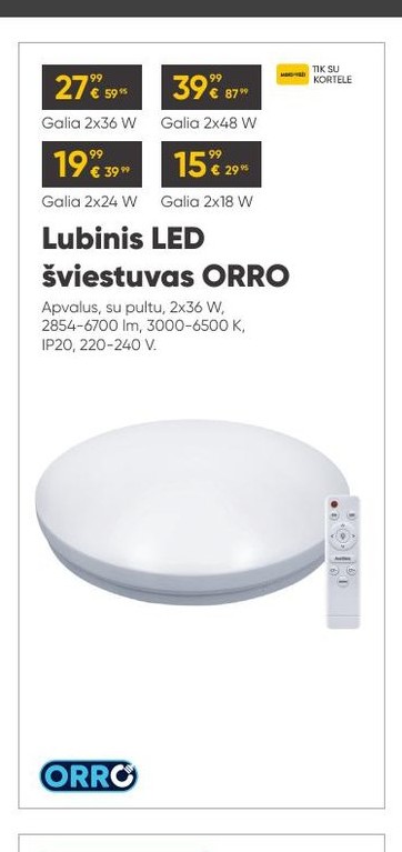 Lubinis LED šviestuvas ORRO