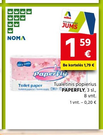 Tualetinis popierius PAPERFLY