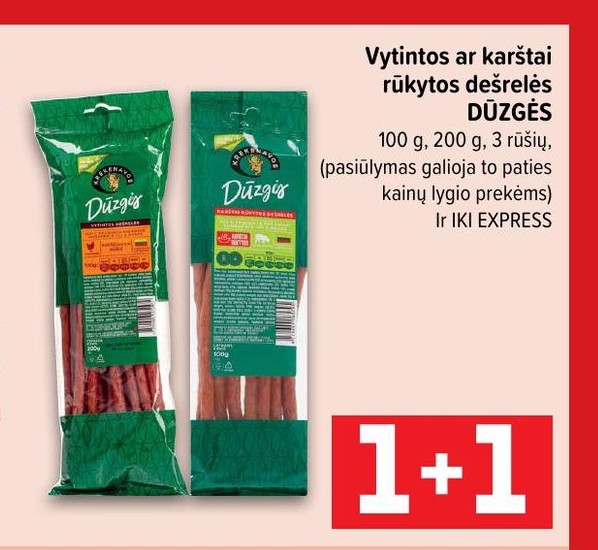 Vytintos ar karštai rūkytos dešrelės DŪZGĖS