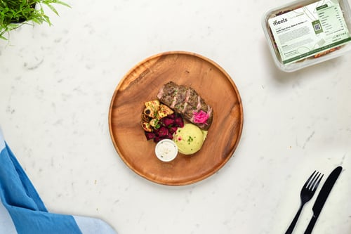 Garlic Dijon Steak, Beets & Turnips