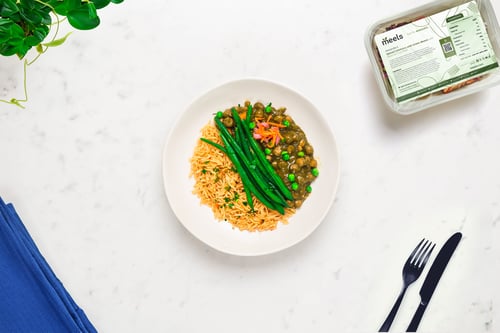 Organic Spiced Chickpea Stew & Green Beans