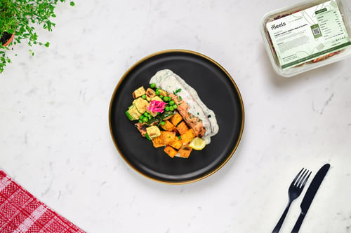 Lemon Coconut Salmon, Peas & Zucchini