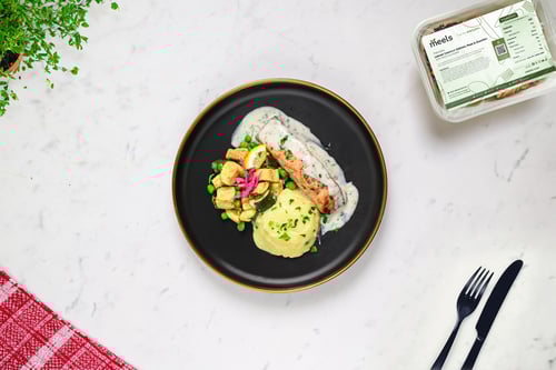 Lemon Coconut Salmon, Peas & Zucchini