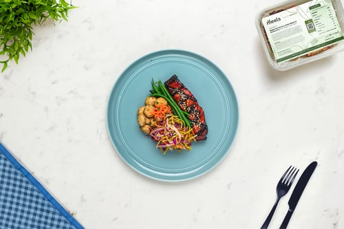 Maple Soy Salmon, Green Beans & Mushrooms