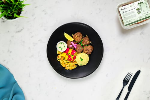 Moroccan Meatballs, Peppers & Zucchini