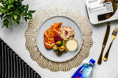 Buffalo Chicken & Sweet Chili Brussels