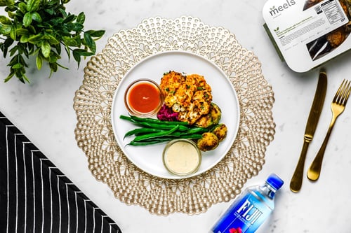 Crispy Buffalo Cauliflower & Sweet Chili Brussels
