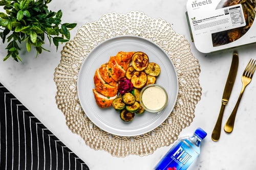 Buffalo Chicken & Sweet Chili Brussels