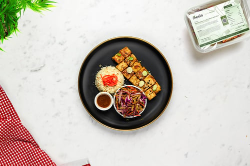 Roasted Sesame Tofu & Warm Asian Slaw