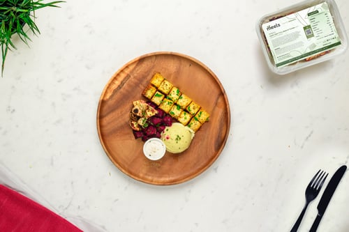 Garlic Dijon Tofu, Beets & Turnips