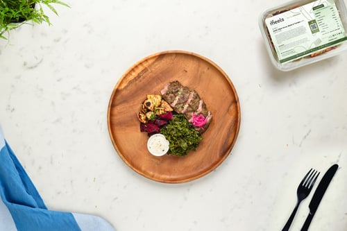 Garlic Dijon Steak, Beets & Turnips