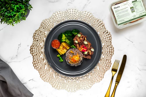 Korean Pulled Mushrooms, Broccoli & Baby Corn