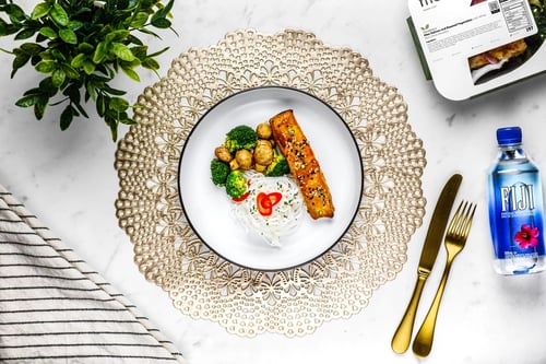 Atlantic Miso Salmon, Broccoli & Mushrooms