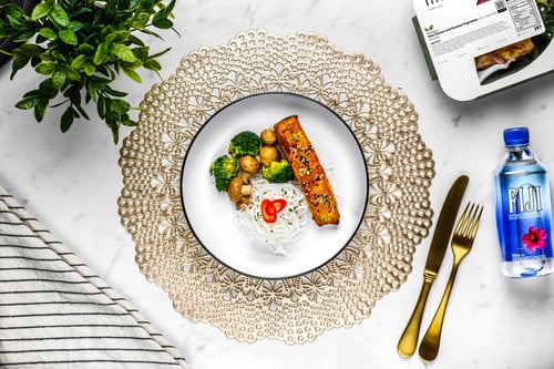Atlantic Miso Salmon, Broccoli & Mushrooms