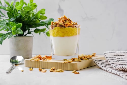Peaches and Cream Icelandic Yogurt Parfait