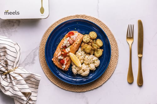 Greek Style Salmon and Sumac Cauliflower