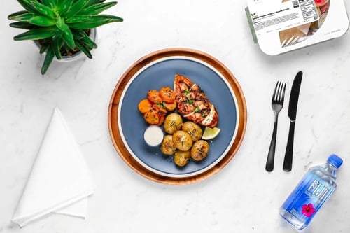 Baharat Chicken and Harissa Roasted Carrots 