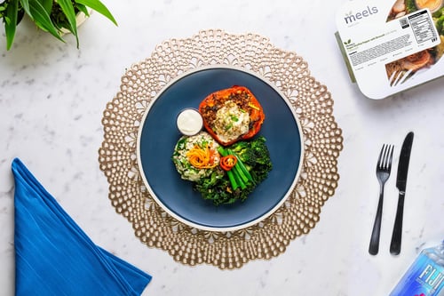 Turkey Stuffed Pepper & Hearty Greens