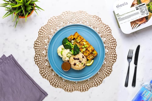 Vegan Honey Jerk Tofu, Cauliflower & Broccoli