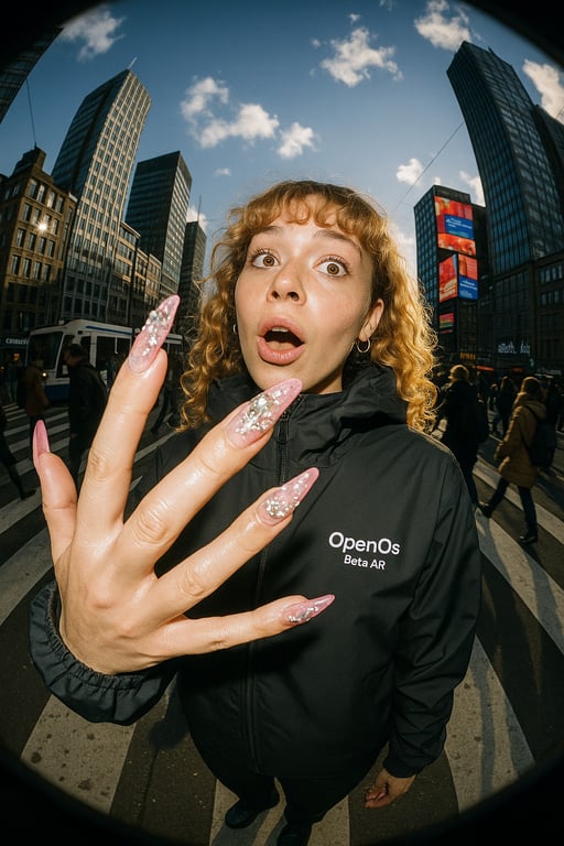 Urban Street Fashion Portrait with Fisheye Effect