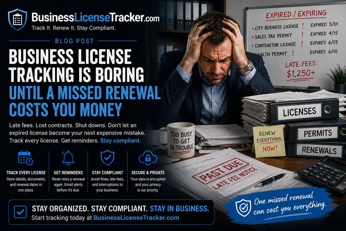 Business License Tracking Is Boring Until a Missed Renewal Costs You Money