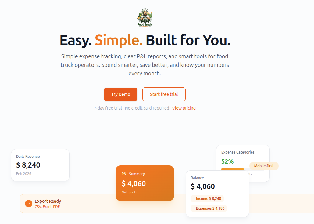 Food Truck Expenses screenshot 1