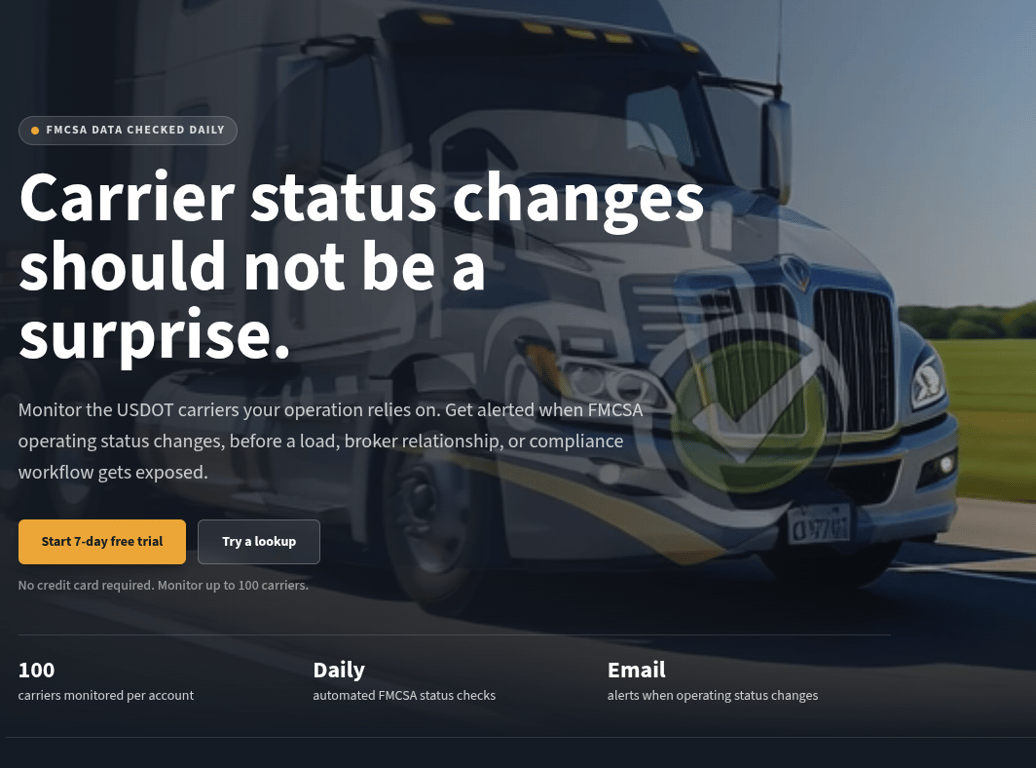DOT Carrier Status screenshot 1