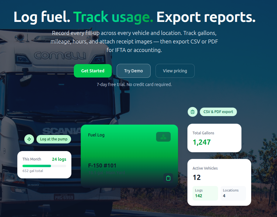 Fleet Fuel Log screenshot 1