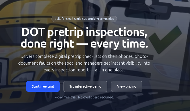 PreTrip Inspection Log screenshot 1
