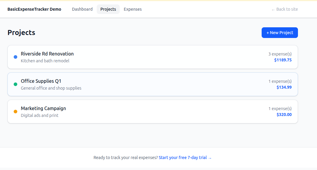 Basic Expense Tracker screenshot 1