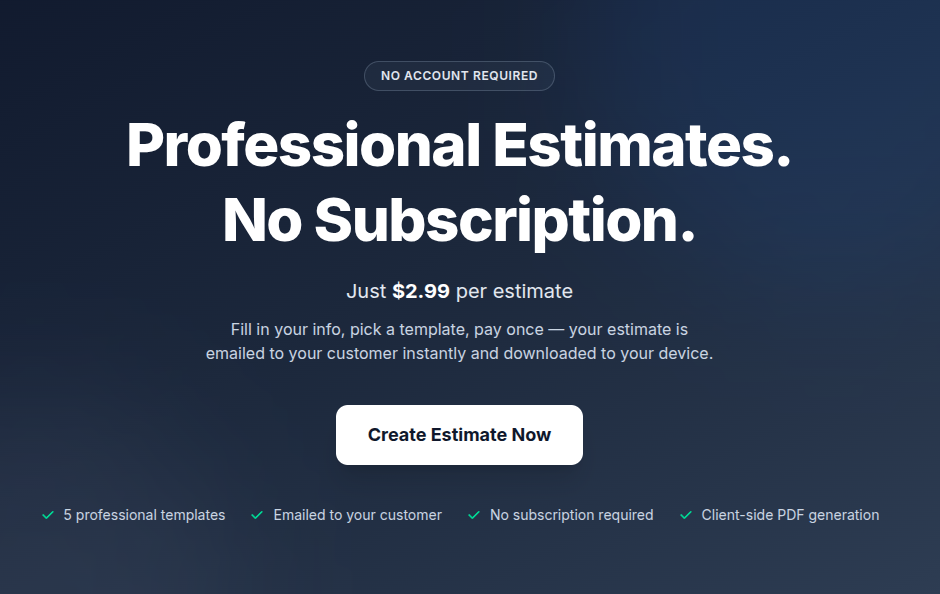 Business Estimate Generator screenshot 1