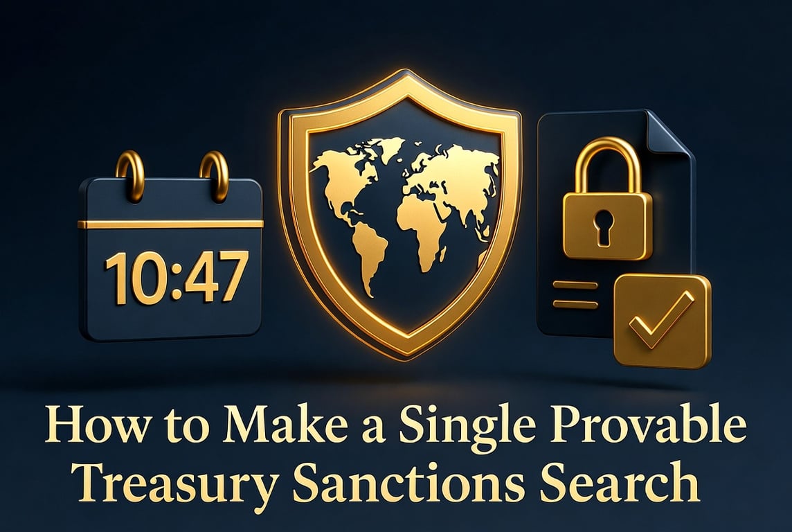 How to Make a Single Provable Treasury Sanctions Search