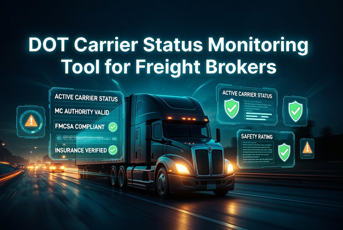 DOT Carrier Status Monitoring Tool For Freight Brokers