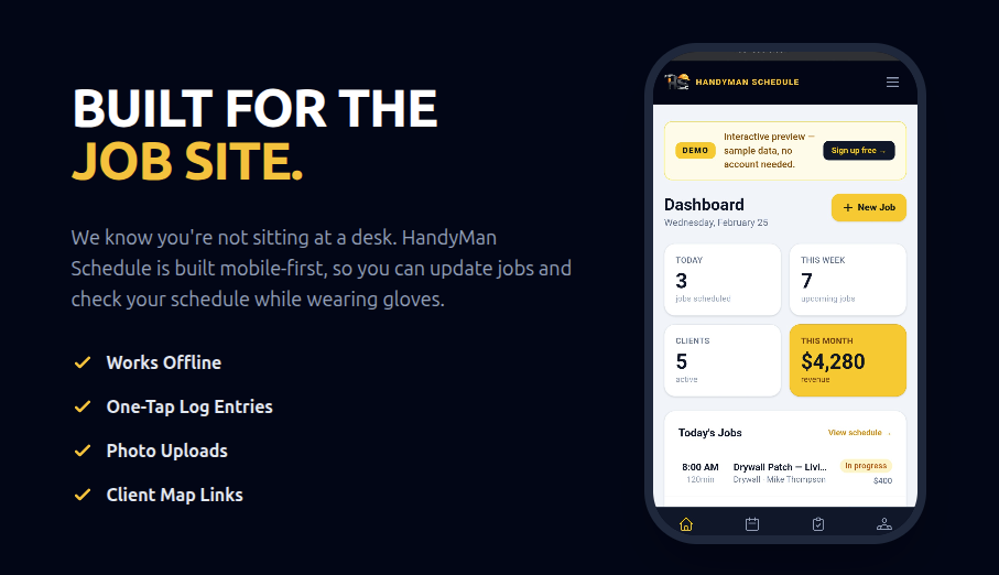 Handyman Schedule screenshot 1