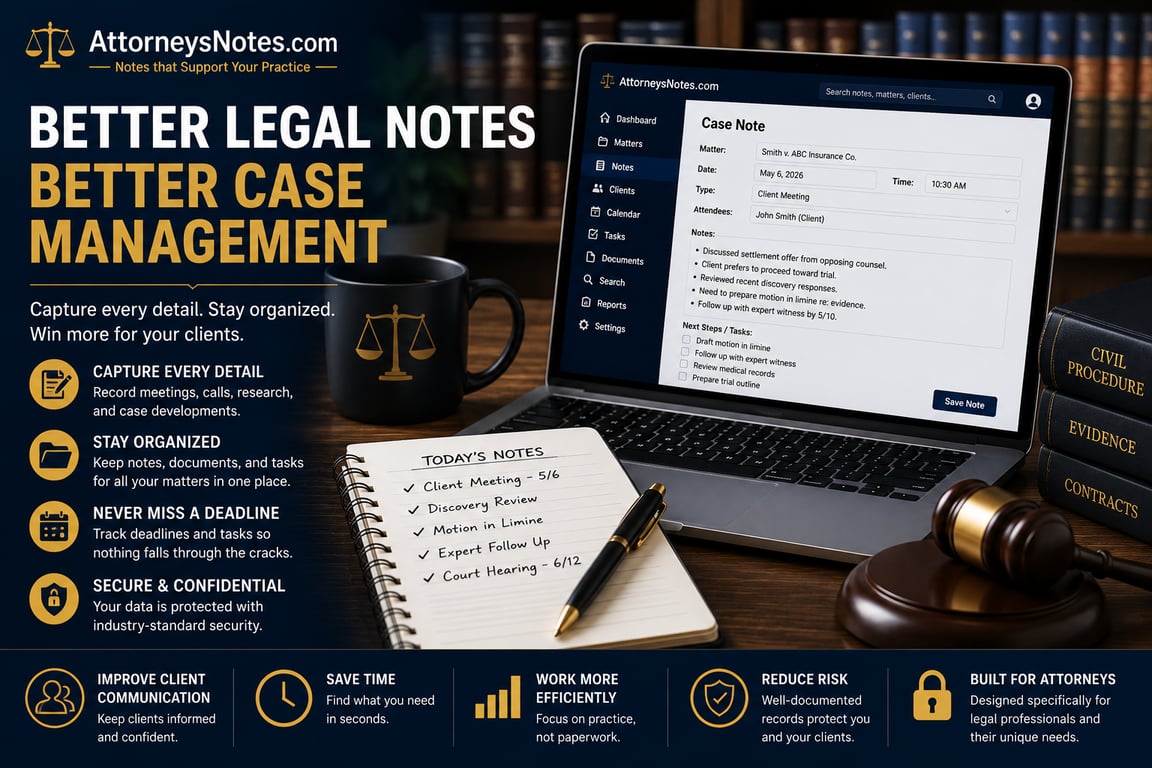 Better Legal Notes for Better Case Management