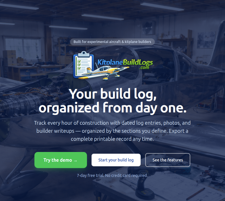 Kitplane Build Logs screenshot 1