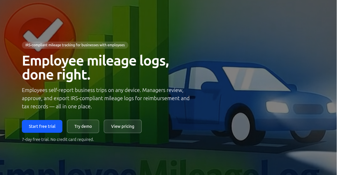 Employee Mileage Log screenshot 1