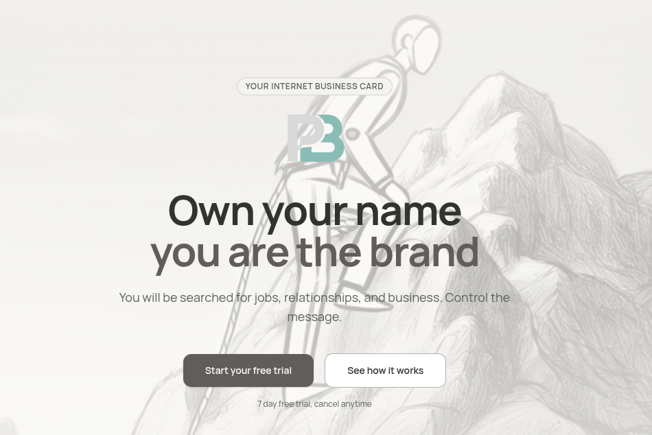 Personal Branding Page screenshot 1