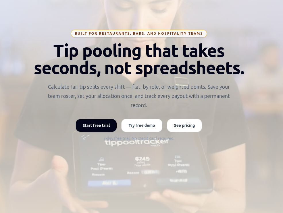 Tip Pool Tracker screenshot 1