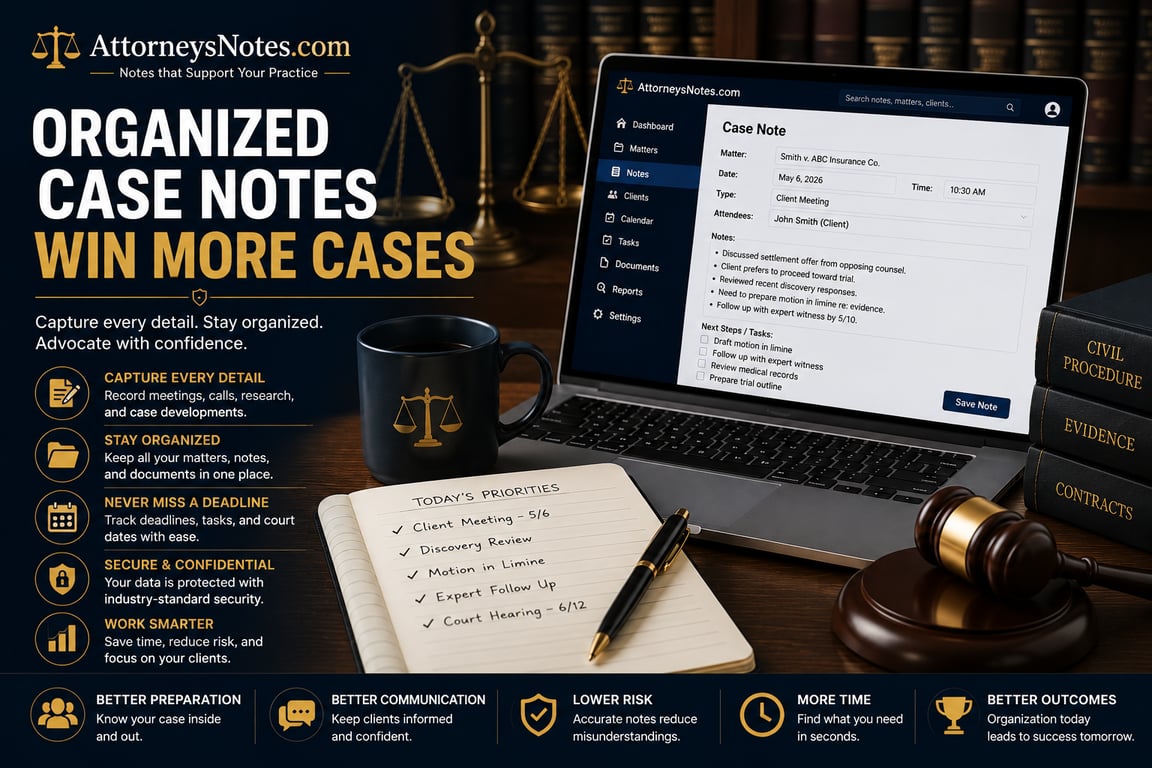 Organized Case Notes Win More Cases