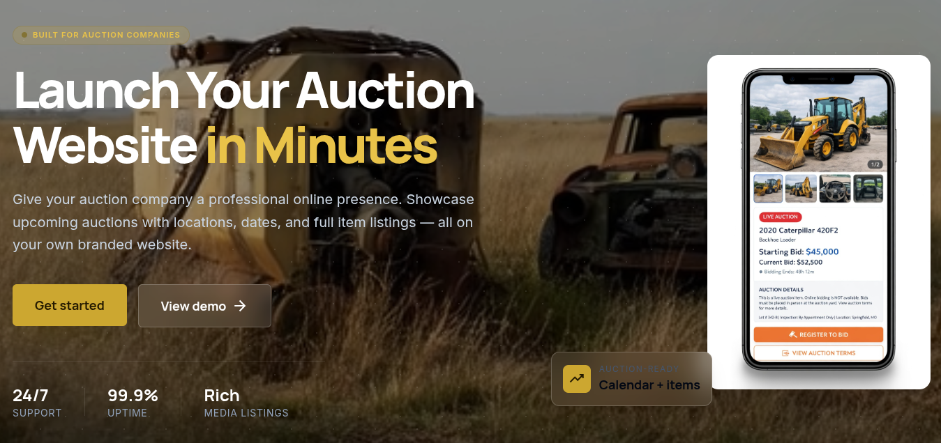 Auction Sales Website screenshot 1